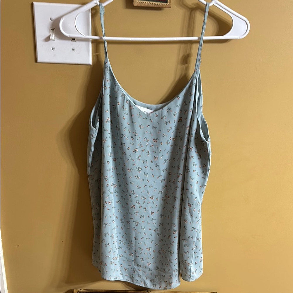 Pink Rose Blue Fitted Camisole Top